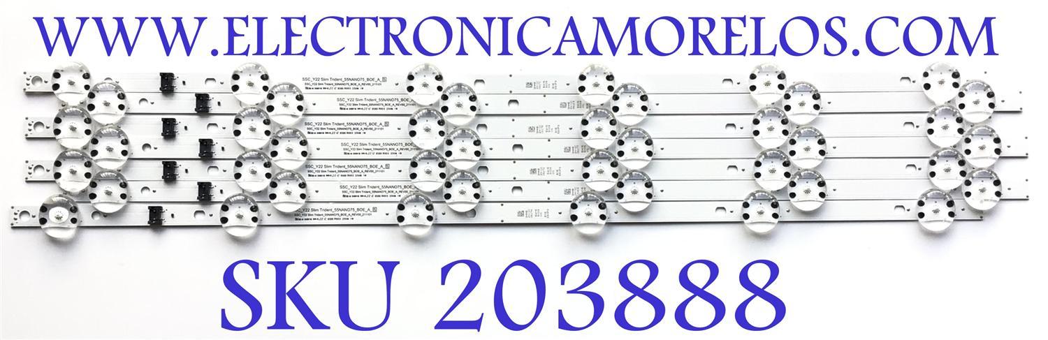 KIT DE LEDS PARA TV LG (7 PZ) / NUMERO DE PARTE EAV65039101 / SSC_Y22 SLIM TRIDENT_55NANO75_BOE_A / REV00_211101 / PANEL NC550TQG-ABLP1 / MODELO 55NANO75UQA.BUSFLJM